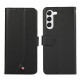 For Samsung Galaxy S23 5G ABEEL Delicate Texture Splicing RFID Leather Phone Case(Black)