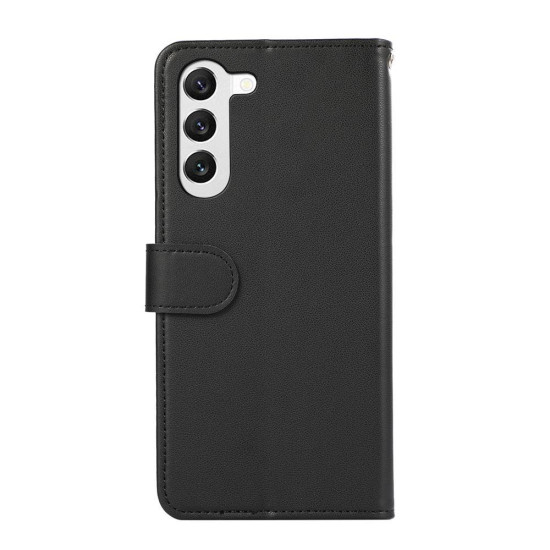 For Samsung Galaxy S23 5G ABEEL Delicate Texture Splicing RFID Leather Phone Case(Black)
