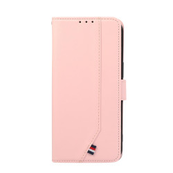For Samsung Galaxy S24+ 5G ABEEL Delicate Texture Splicing RFID Leather Phone Case(Pink)