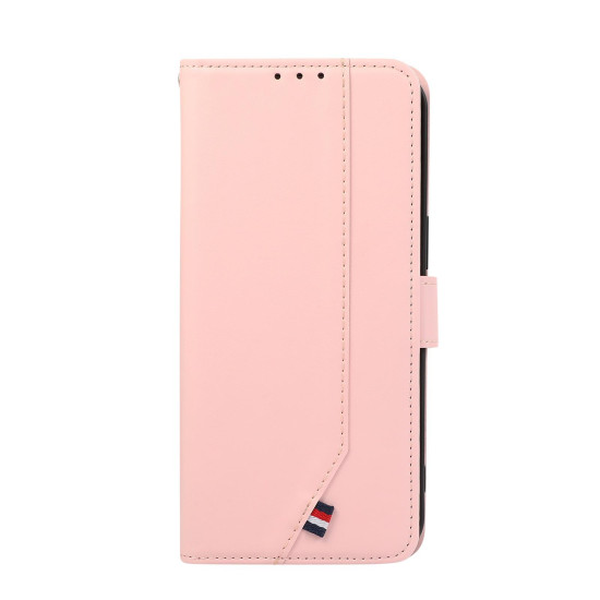 For Samsung Galaxy S24+ 5G ABEEL Delicate Texture Splicing RFID Leather Phone Case(Pink)