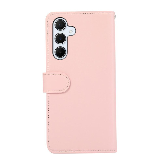 For Samsung Galaxy S24+ 5G ABEEL Delicate Texture Splicing RFID Leather Phone Case(Pink)