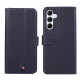 For Samsung Galaxy S24+ 5G ABEEL Delicate Texture Splicing RFID Leather Phone Case(Blue)