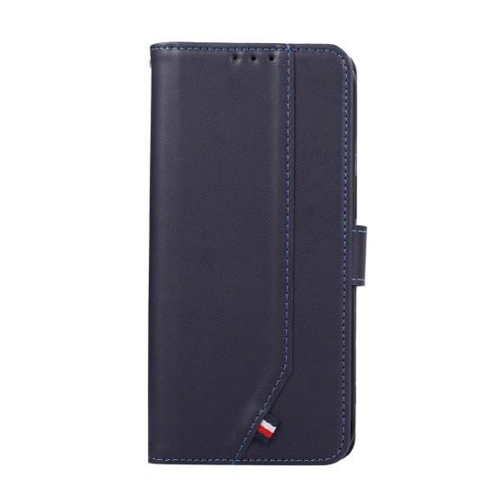 For Samsung Galaxy S24+ 5G ABEEL Delicate Texture Splicing RFID Leather Phone Case(Blue)