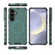 For Samsung Galaxy S24+ 5G Grating Solid Color MagSafe Magnetic Phone Case(Green)