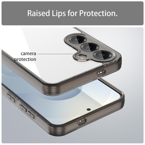 For Samsung Galaxy S24+ 5G PC Hybrid TPU Airbag Shockproof Phone Case(Transparent Black)