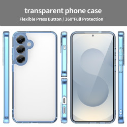 For Samsung Galaxy S24+ 5G PC Hybrid TPU Airbag Shockproof Phone Case(Transparent Blue)