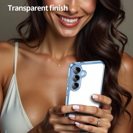 For Samsung Galaxy S24+ 5G PC Hybrid TPU Airbag Shockproof Phone Case(Transparent Blue)