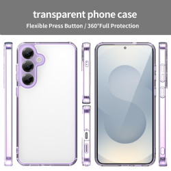 For Samsung Galaxy S24+ 5G PC Hybrid TPU Airbag Shockproof Phone Case(Transparent Purple)
