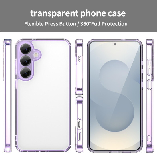 For Samsung Galaxy S24+ 5G PC Hybrid TPU Airbag Shockproof Phone Case(Transparent Purple)