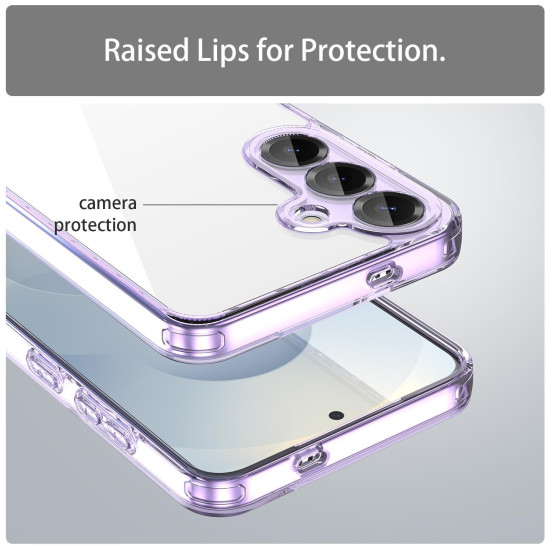 For Samsung Galaxy S24+ 5G PC Hybrid TPU Airbag Shockproof Phone Case(Transparent Purple)