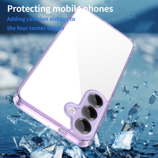 For Samsung Galaxy S24+ 5G PC Hybrid TPU Airbag Shockproof Phone Case(Transparent Purple)