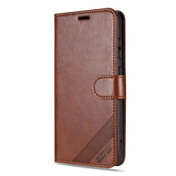 For Samsung Galaxy S24+ 5G AZNS Sheepskin Texture Flip Leather Phone Case(Brown)