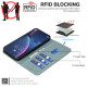 For Samsung Galaxy S23+ 5G Splicing Color Hollow Flower Pattern RFID Leather Phone Case(Green)