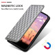 For Samsung Galaxy S23 5G Cubic Grid Texture Flip Leather Phone Case(Silver)
