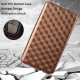 For Samsung Galaxy S23 5G Cubic Grid Texture Flip Leather Phone Case(Brown)