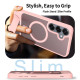 For Samsung Galaxy S24+ 5G Frosted Holder PC Hybrid TPU MagSafe Phone Case(Pink)