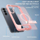 For Samsung Galaxy S24+ 5G Frosted Holder PC Hybrid TPU MagSafe Phone Case(Pink)