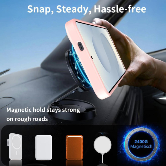 For Samsung Galaxy S24+ 5G Frosted Holder PC Hybrid TPU MagSafe Phone Case(Pink)