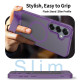 For Samsung Galaxy S24+ 5G Frosted Holder PC Hybrid TPU MagSafe Phone Case(Purple)