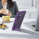 For Samsung Galaxy S24+ 5G Frosted Holder PC Hybrid TPU MagSafe Phone Case(Purple)