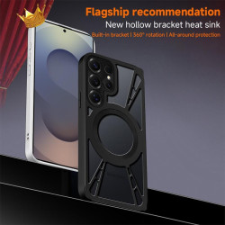 For Samsung Galaxy S24+ 5G Silicone Cooling Hollow Metal MagSafe Phone Case(Silver)