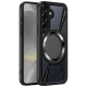 For Samsung Galaxy S24+ 5G Silicone Cooling Hollow Metal MagSafe Phone Case(Black)