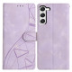 For Samsung Galaxy S23+ 5G Triangles Embossed Leather Phone Case(Purple)