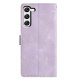 For Samsung Galaxy S23+ 5G Triangles Embossed Leather Phone Case(Purple)