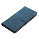 For Samsung Galaxy S23+ 5G Triangles Embossed Leather Phone Case(Blue)