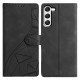 For Samsung Galaxy S23+ 5G Triangles Embossed Leather Phone Case(Black)