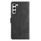 For Samsung Galaxy S23+ 5G Triangles Embossed Leather Phone Case(Black)