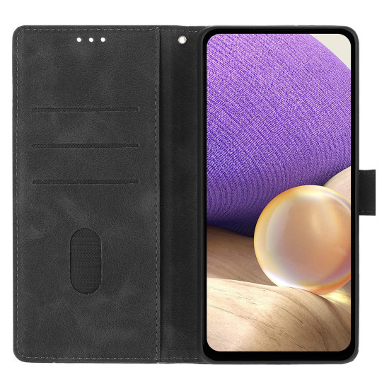 For Samsung Galaxy S23+ 5G Triangles Embossed Leather Phone Case(Black)