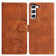 For Samsung Galaxy S23+ 5G Triangles Embossed Leather Phone Case(Brown)