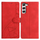 For Samsung Galaxy S23+ 5G Triangles Embossed Leather Phone Case(Red)
