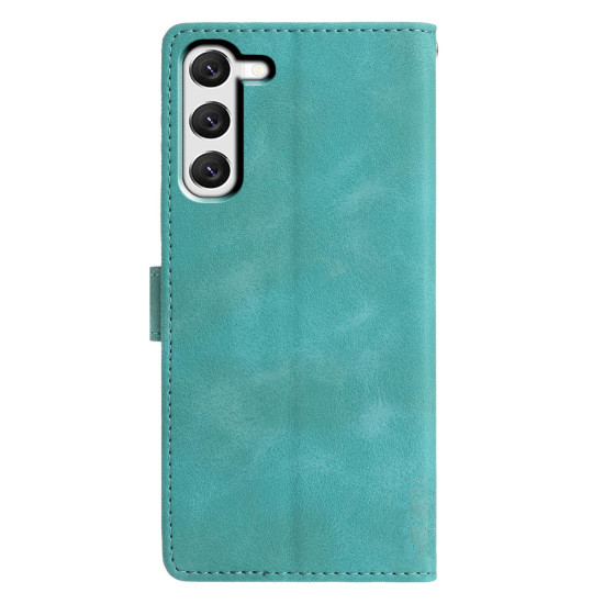 For Samsung Galaxy S23+ 5G Triangles Embossed Leather Phone Case(Green)