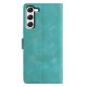 For Samsung Galaxy S23+ 5G Triangles Embossed Leather Phone Case(Green)