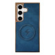 For Samsung Galaxy S24+ 5G Electroplated PC Sheepskin Invisible Magnetic MagSafe Phone Case(Blue)