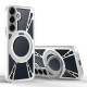 For Samsung Galaxy S24+ 5G Cooling Hollow Metal Holder MagSafe Phone Case(Silver)