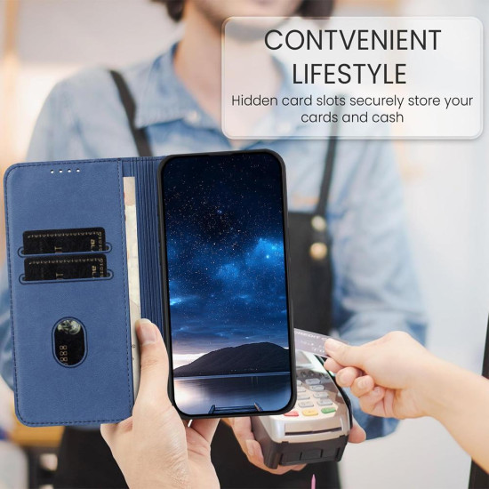 For Samsung Galaxy S23+ 5G Strong Magnetic Frosted Flip Leather Phone Case(Royal Blue)