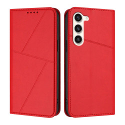 For Samsung Galaxy S23+ 5G Strong Magnetic Frosted Flip Leather Phone Case(Red)
