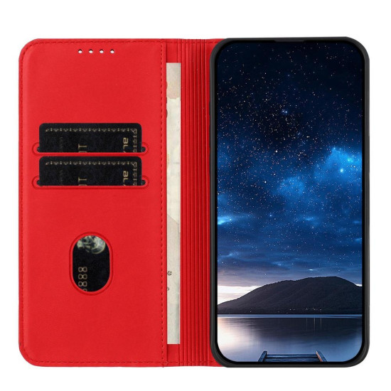 For Samsung Galaxy S23+ 5G Strong Magnetic Frosted Flip Leather Phone Case(Red)
