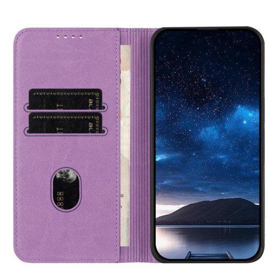 For Samsung Galaxy S23+ 5G Strong Magnetic Frosted Flip Leather Phone Case(Light Purple)