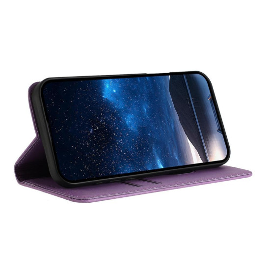 For Samsung Galaxy S23+ 5G Strong Magnetic Frosted Flip Leather Phone Case(Light Purple)