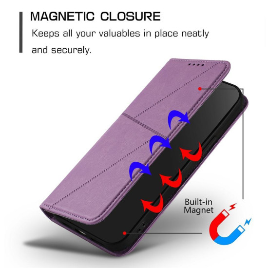 For Samsung Galaxy S23+ 5G Strong Magnetic Frosted Flip Leather Phone Case(Light Purple)