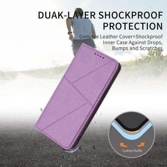 For Samsung Galaxy S23+ 5G Strong Magnetic Frosted Flip Leather Phone Case(Light Purple)