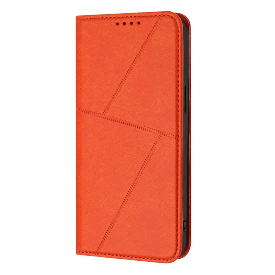 For Samsung Galaxy S23+ 5G Strong Magnetic Frosted Flip Leather Phone Case(Orange)