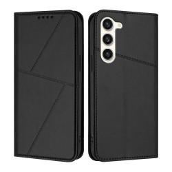For Samsung Galaxy S23+ 5G Strong Magnetic Frosted Flip Leather Phone Case(Black)