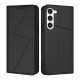 For Samsung Galaxy S23+ 5G Strong Magnetic Frosted Flip Leather Phone Case(Black)