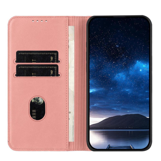 For Samsung Galaxy S23+ 5G Strong Magnetic Frosted Flip Leather Phone Case(Pink)