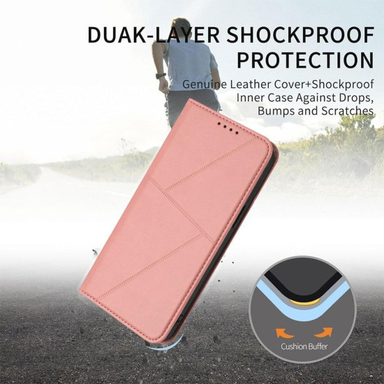 For Samsung Galaxy S23+ 5G Strong Magnetic Frosted Flip Leather Phone Case(Pink)